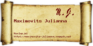Maximovits Julianna névjegykártya